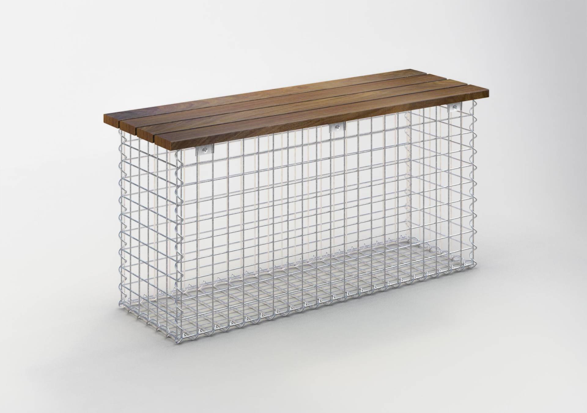 Gartenbank Spiralgabione 105 x 50 x 30 cm CUMARU MW 5 x 5 cm