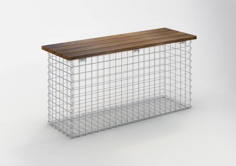 Gartenbank Spiralgabione 105 x 50 x 30 cm CUMARU MW 5 x 5 cm