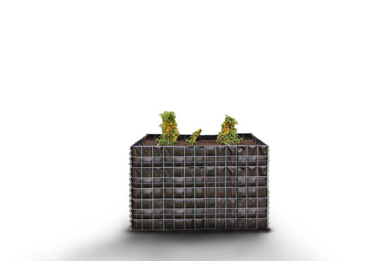 Hochbeet eckig ohne Steinbereich - Länge: 130 cm - Höhe: 80 cm - Tiefe: 80 cm - Maschenweite: 10 x 10 cm