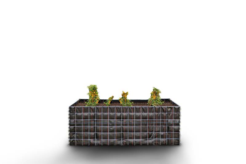 Hochbeet eckig ohne Steinbereich - Länge: 170 cm - Höhe: 60 cm - Tiefe: 60 cm - Maschenweite: 10 x 10 cm