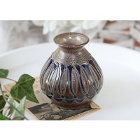 Vintagehandgemachte Getöpferter Kleine Vasesteingutkruggefäßecht Salzglasur von GabisWollwerke