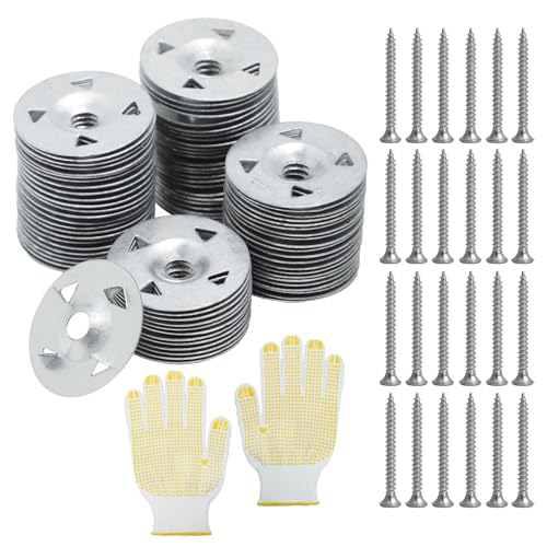 500-teiliges Schaumstoffplatten-Befestigungsset mit Handschuhen, Schaumstoffplatten-Befestigungen, Unterlegscheiben, 3,8 cm Metall-Unterlegscheiben und Edelstahlschrauben zur Befestigung der von Gabrella