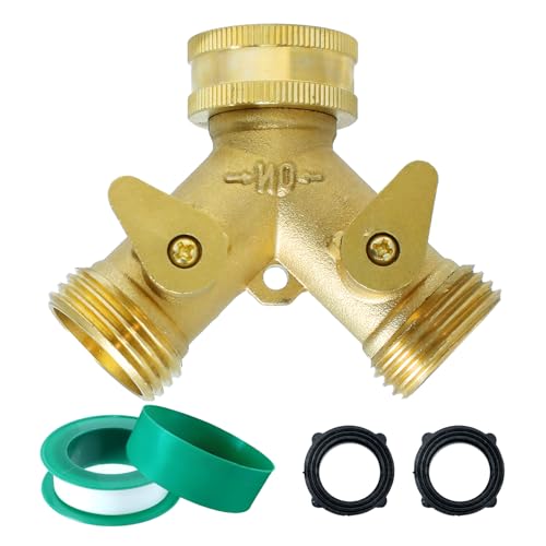 Gartenschlauch-Verteiler, 2-Wege, robust, massives Messing, Y-Verteiler mit Absperrventil, Wasserhahn-Adapter mit langem Griff für Gartenarbeit, Wasserschlauch-Absperrventil Gartenschlauch-Verteiler, 2-Wege, robust, massives Messing, Y-Verteiler mit Absperrventil, Wasserhahn-Adapter mit langem Griff für Gartenarbeit, Wasserschlauch-Absperrventil von Gabrella