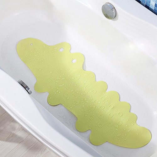 Lovely Krokodil Badteppich NonSlip Dusche Matten Badewanne Matte mit Saugnäpfen für Familie Badezimmer, grün, Einheitsgröße von Gabriera