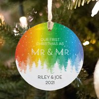 1. Weihnachten Mr & Regenbogen Ornament Für Gay Xmas Verheiratet Geschenk Hochzeit Zwei Bräutigame Weihnachtsgeschenk Lgbtq Brautpaar von GabyandTali