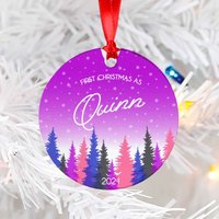 Gender Fluid 1.weihnachtsschmuck, Name Änderung Ornament, Flagge Farbe Geschenk, Geburtstag Geschenk von GabyandTali