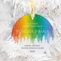 Lgbtq Weihnachten Für Immer Familie Benutzerdefinierte Name Regenbogen Ornament Adoptivkind Geschenk Zwei Papa Adoption Gotcha Day von GabyandTali