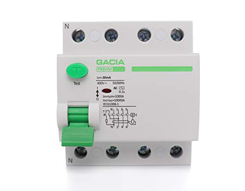 Fehlerstromschutzschalter - Differenz zur Elektrizität - Sicherungsschalter - FI-Schutzschalter - RCD - RCCB (40A - 4P - 30mA - 10kA - TYP A) von GACIA
