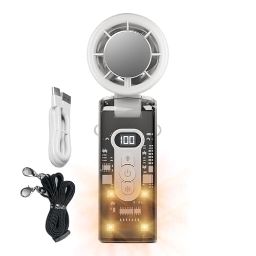 Gacqpli Akkubetriebener Handfächer | Klappbarer Ventilator Mit Praktischer Sofortkühlplatte Und Effektiver Kühlfunktion - Kühlgerät Verstellbarer Lüfter Mit LED Licht Für Nachts Outdoor Zuhause Gacqpli Akkubetriebener Handfächer | Klappbarer Ventilator Mit Praktischer Sofortkühlplatte Und Effektiver Kühlfunktion - Kühlgerät Verstellbarer Lüfter Mit LED Licht Für Nachts Outdoor Zuhause von Gacqpli