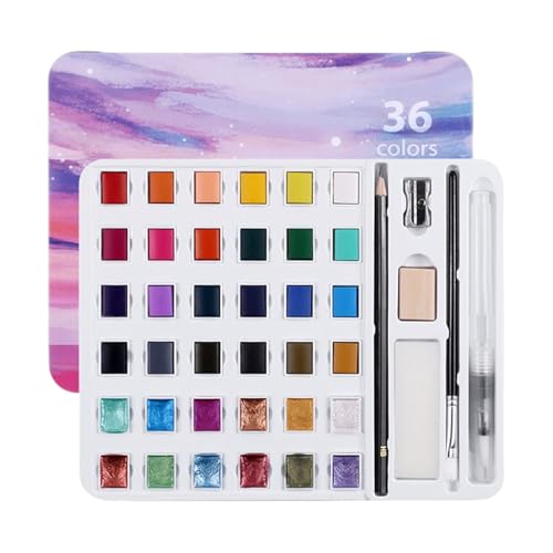 Gacqpli Hub Cleaning Tool,36 Farben Aquarell Palette - Tragbarer Malkasten mit Pinselstift für Outdoor Maniküre Anfänger Reisen Unterricht Erwachsene Kinder Café Kunstprojekte - For Trailer Coupling von Gacqpli