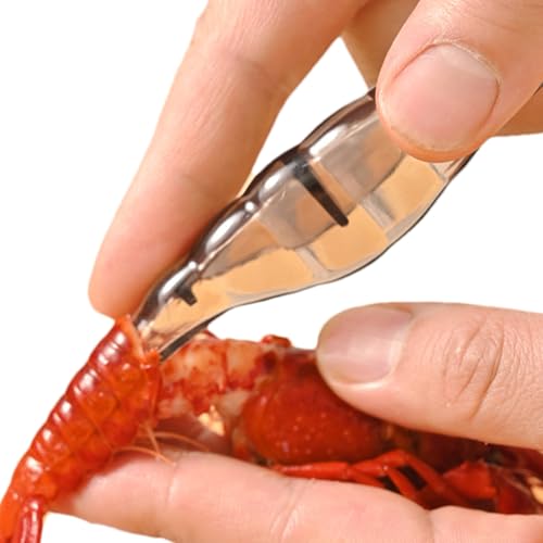 Gacqpli Shrimp Deveiner Tool, Garnelenreiniger und Deveiner Tool, Tragbares Langustenschälgerät, Krebsschälgerät, Ergonomischer Garnelenschalen-Entferner, Langusten-Schäler-Werkzeug für den von Gacqpli