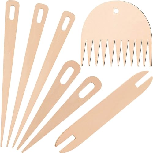 Gacqpli Weaving Shuttle Stick - Handwebwerkzeug, 7 Stücke Handwebstuhl Stick Set, Basteln Von Heimwerkerbedarf Mit Holzstrickkämmen Gacqpli Weaving Shuttle Stick - Handwebwerkzeug, 7 Stücke Handwebstuhl Stick Set, Basteln Von Heimwerkerbedarf Mit Holzstrickkämmen von Gacqpli
