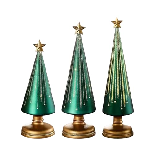 Gacqpli Weihnachtsbaum Nachtlicht Mit Sternen, 3 Teile Kunstharz Weihnachtsbaum Schmuck, Wohndekoration Für Wohnzimmer Schlafzimmer Auto Schule Wohnheim Party Erntedankfest Klassenzimmer Zuhause von Gacqpli