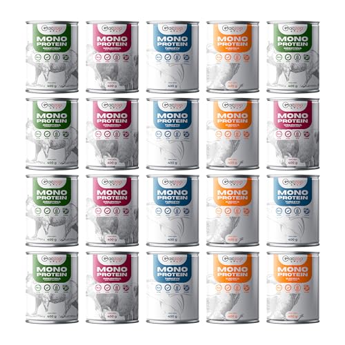 Gaczoo - Hundefutter Nass - Nassfutter für Hunde - 20er Set, 4 Geschmackssorten: Ente, Rindfleisch, Wildschwein, Thunfisch - Hoher Fleischanteil, Getreidefrei, ohne Künstliche Zusatzstoffe Gaczoo - Hundefutter Nass - Nassfutter für Hunde - 20er Set, 4 Geschmackssorten: Ente, Rindfleisch, Wildschwein, Thunfisch - Hoher Fleischanteil, Getreidefrei, ohne Künstliche Zusatzstoffe von Gaczoo