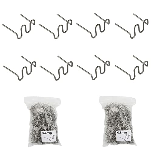 1000 Stück Heißklammern Schweißklammern 0,6 mm 0,8 mm Kunststoff Schweißstäbe für Auto Auto Stoßstange Maschine Reparatur Schweißen Draht Schweißnägel (500 x 0,6 mm, 500 x 0,8 mm) von Gad2go