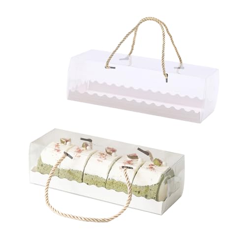 Gad2go 10 Stück klare Schweizer Roll Cake Box 27.5 * 11 * 9.5cm Groß Transparent Rechteck Cupcake Box mit Griff für Geburtstag Hochzeit Weihnachten Party Kuchen Bäckerei Verpackung Gad2go 10 Stück klare Schweizer Roll Cake Box 27.5 * 11 * 9.5cm Groß Transparent Rechteck Cupcake Box mit Griff für Geburtstag Hochzeit Weihnachten Party Kuchen Bäckerei Verpackung von Gad2go