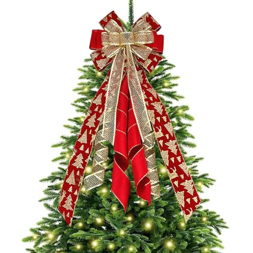 Gad2go Weihnachtsbaumspitze Schleife 71 x 24 x 6,3 cm Groß Weihnachtsbaum Schleife Weihnachten Ornament Bogen für Weihnachtsbaum Tür Wand Kamin Dekoration Gad2go Weihnachtsbaumspitze Schleife 71 x 24 x 6,3 cm Groß Weihnachtsbaum Schleife Weihnachten Ornament Bogen für Weihnachtsbaum Tür Wand Kamin Dekoration von Gad2go