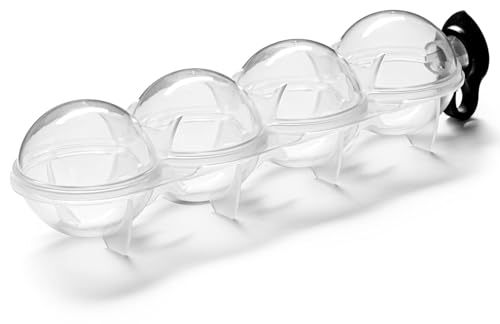 Gadget Master Eisballform, lebensmittelechtes PP, Silikondeckel, für 4 Eiswürfel in Kugel-Form von Gadget Master