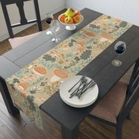 Einzigartiger Cottagecore Pilze & Kräuter Tischläufer - Verleihen Sie Ihren Mahlzeiten Einen Charmanten Touch von Gadgetalicious
