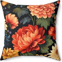 Elegantes Vintage Blumenkissen - Doppelseitiger Druck Mit Verdecktem Reißverschluss, Luxuriöser Polyester-Bezug Und Kissen von Gadgetalicious