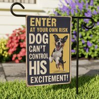 Joyful Energetic Dog Vorsicht Flagge - Humorvolles Geschenk Für Hundebesitzer Doppelseitiger Druck, Wetterbeständig Hundeliebhaber Werbeschild Joyful Energetic Dog Vorsicht Flagge - Humorvolles Geschenk Für Hundebesitzer Doppelseitiger Druck, Wetterbeständig Hundeliebhaber Werbeschild von Gadgetalicious
