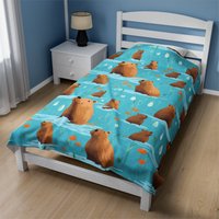 Kuschelige Capybara Velveteen Plüschdecke - Ultra-Soft Touch Erhältlich in Drei Kuscheligen Größen von Gadgetalicious