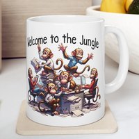 Lustiger Neuer Bürokollege Monkey Madness 11 Unzen Becher - Ideales Willkommensgeschenk Für Neue Mitarbeiter, Perfekte Teekaffeetasse, Um Anfänge von Gadgetalicious