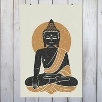 Meditative Buddha Wand Kunst Poster - Spiritual Aesthetic Vertical Art Print Zen Harmony in Premium Fine Paper 3 Größen von Gadgetalicious