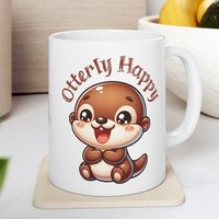 "Niedlicher ""Otterly Happy"" Becher - Sea Otter-Enthusiasten 11 Unzen Für Kaffee Oder Teetasse Perfektes Geschenk Zuhause Büro." von Gadgetalicious