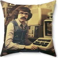 Old School Gamer Dekokissen - Doppelseitiger Vintage Retro Druck Mit Verdecktem Reißverschluss, Premium Polyester Bezug Und Kissen von Gadgetalicious