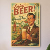 Retro Bierwerbung Metallwandkunst - Mancave-Hängeschild, Vintage Bar-Plakette, Einzigartiges Brauereikunstwerk, Rustikales Pub-Dekor von Gadgetalicious