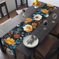 Sommer Blumen Tischläufer - Florale Tisch Dekoration Housewarming Geschenk Baumwoll Tischdecke Traditioneller von Gadgetalicious