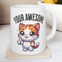 Umarme Jeden Tag Mit Einem Lächeln Charmante Katze 11 Unzen Motivationstasse Für Kaffee/Tee - Perfekt Kätzchen-Liebhaber, Ideales Geschenk von Gadgetalicious