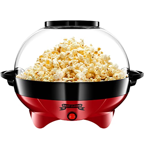 Gadgy Popcornmaschine - 800W Popcorn Maker mit Antihaftbeschichtung und Abnehmbarer Heizfläche - Stille und Schnelle, mit Zucker, Öl, Butter - Großer Inhalt 5 L von Gadgy