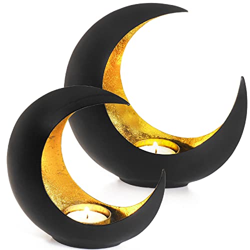 Gadgy Teelichthalter Gold Deko - 2 Stück Orientalische Deko für Wohnzimmer Modern - Tischdeko Gold - Deko Gold schwarz 2er Set - Dekoration Wohnung - Weihnachten Geschenkideen Gadgy Teelichthalter Gold Deko - 2 Stück Orientalische Deko für Wohnzimmer Modern - Tischdeko Gold - Deko Gold schwarz 2er Set - Dekoration Wohnung - Weihnachten Geschenkideen von Gadgy