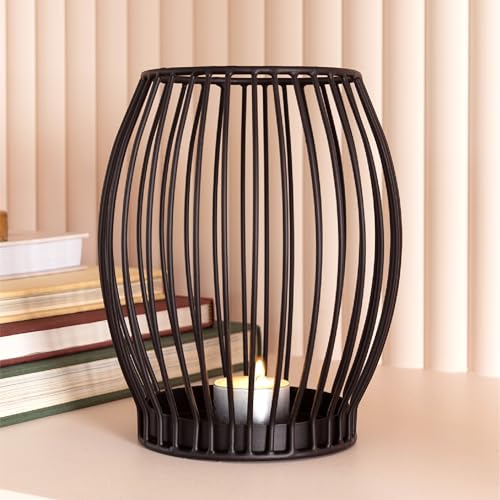 Gadgy Kerzenständer schwarz - Windlicht groß für Kerzen - Kerzenhalter schwarz - Laterne Wohnzimmer Deko - Metall Kerzen Deko - Windlicht schwarz - Laterne schwarz - 16,7 x 18 cm Gadgy Kerzenständer schwarz - Windlicht groß für Kerzen - Kerzenhalter schwarz - Laterne Wohnzimmer Deko - Metall Kerzen Deko - Windlicht schwarz - Laterne schwarz - 16,7 x 18 cm von Gadgy