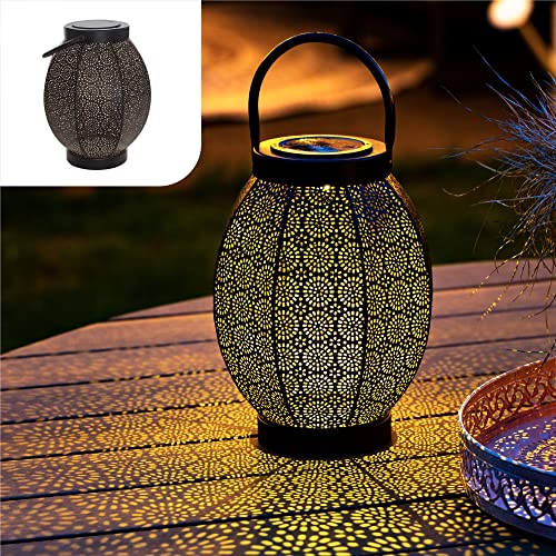 Gadgy Solar Laterne für Außen - Orientalische Hänge oder Tischlampe im Blumen Design für Garten, Balkon & Terrasse, Dekorative Beleuchtung für eine Warme Atmosphäre von Gadgy