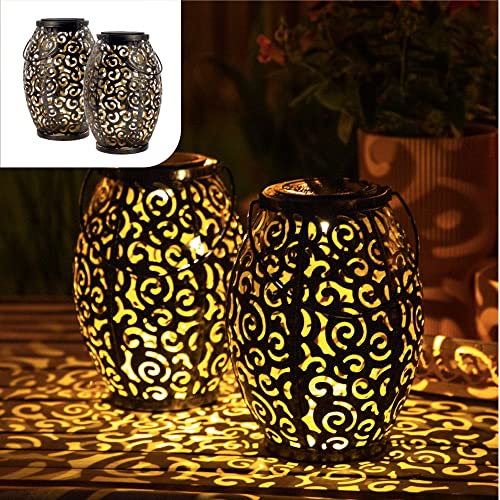 Gadgy Orientalische Solarlampen 2er Set – Marokkanische Laternen für Außen – Wasserdichte LED Solarleuchten für Garten, Terrasse & Balkon – Dekorative Gartenbeleuchtung von Gadgy