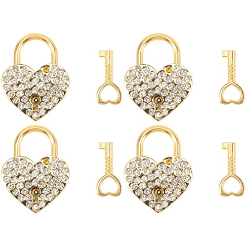 4 Stück Strass-liebe Herz-vorhängeschloss Mit Strasssteinen Kleines Vorhängeschloss Mit Schlüssel Safety First Schrankschlösser Valentinstag Sperren Liebhaberschloss Mini Legierung 4 Stück Strass-liebe Herz-vorhängeschloss Mit Strasssteinen Kleines Vorhängeschloss Mit Schlüssel Safety First Schrankschlösser Valentinstag Sperren Liebhaberschloss Mini Legierung von Gadpiparty