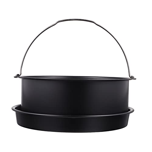 Gadpiparty 1 8 Zubehör Für Heißluftfritteusen Zubehör Für Die Luftfritteuse Unter Dem Waschbecken-organizer Blechbackform Mini-brotbackformen Luftfritteuse Pizzapfanne Black Rostfreier Stahl von Gadpiparty