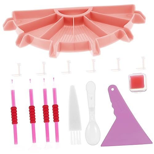 Gadpiparty 1 Satz Bohrgerichtset Zubehör Diamant Handwerk Diamond Art Accessoires Erwachsene Nagelwerkzeug-Organizer-Tablett Schmucktablett Buntstiftorganisator Schmuck Tabletts Plastik Rosa von Gadpiparty