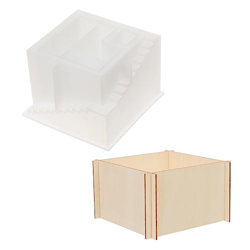 Gadpiparty 1 Satz Bonsai Topf Silikonform mit Halter Diy Pflanzgefäß Gießform für Sukkulenten und Miniaturgärten Einfach zu Reinigen Lagern für Projekte von Gadpiparty