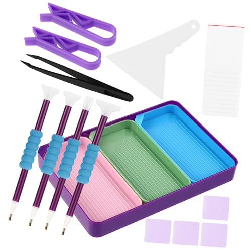 Gadpiparty 1 Satz Diamant-malwerkzeug Punktierset Punktierungswerkzeuge Platte Groß Container Kunst Schlüssel Tabletts Diamant-Dotting-Set Für Basteltablett Plastik von Gadpiparty
