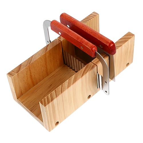 Gadpiparty 1 Satz Handgefertigter Holz Seifen Cutter mit und Geradem Cutter Vielseitiges Seifenherstellungstool für DIY Seifen und Mehr von Gadpiparty