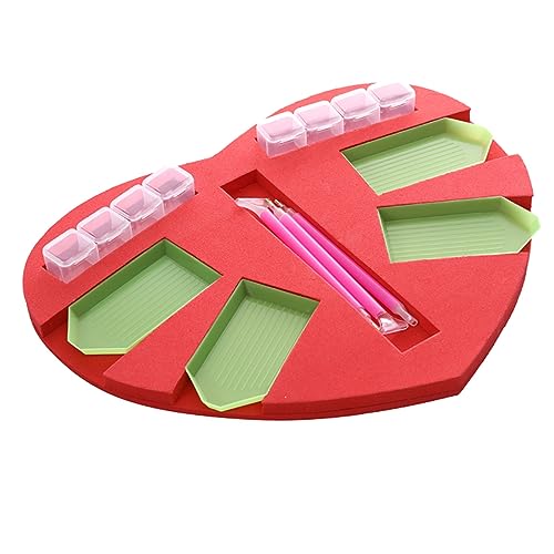 Gadpiparty 1 Satz Multifunktions-spitzbohrscheibe Tablett-Kits Werkzeug Zubehör Ablagefach Strasshalter Tabletts Sortierfach Für Perlen Rot Harz 10 Stück von Gadpiparty