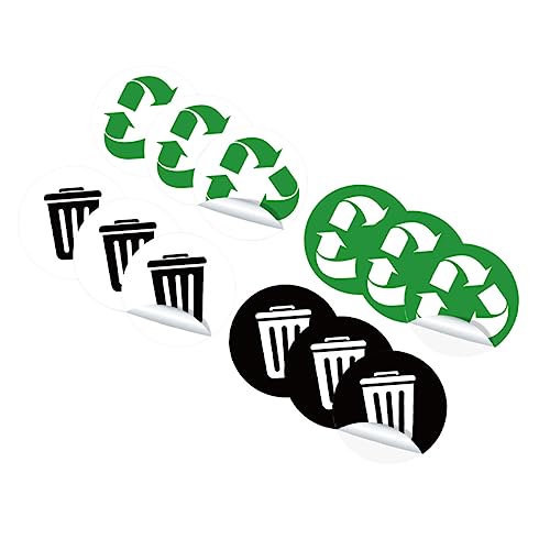 Gadpiparty 1 Satz Recycling Aufkleber Selbstklebende Mülltrennungsaufkleber Für Küchen Und Außenbereich Recycling Sticker Für Abfalltrennung Und Umweltbewusstsein 12 Stück von Gadpiparty