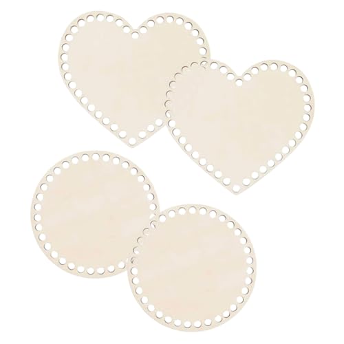 Gadpiparty 1 Satz Taschenboden Aus Holz Körbe Küchenkorb Deckel Unten Holzsockelformer Holzhäkelbasis Holzsockel Für Häkelkorb Taschenboden-Shaper-pad Taschenformerbasis Beige 4 Stück von Gadpiparty