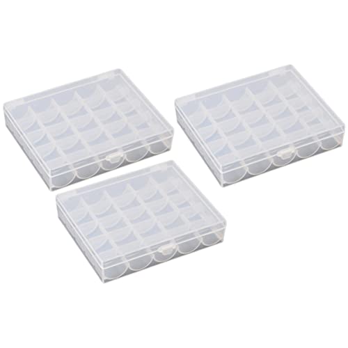 Gadpiparty 3stücke Spulenbox-Organizer Mit Fächern Transparente Aufbewahrungsbox Für Nähmaschinenspulen Schubladenbox Bastel-aufbewahrungsbox Leicht Und Sicher Verschließbar von Gadpiparty