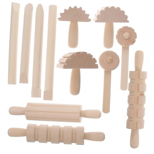 Gadpiparty 1 Set DIY Plastilin Werkzeug Zahlen Schnitzform Nudelhölzer Zum Formen Von Ton Rollen Farbform Ton Modellierwerkzeuge Tonwerkzeuge Ton Teig Spielzubehör Beige Holz von Gadpiparty