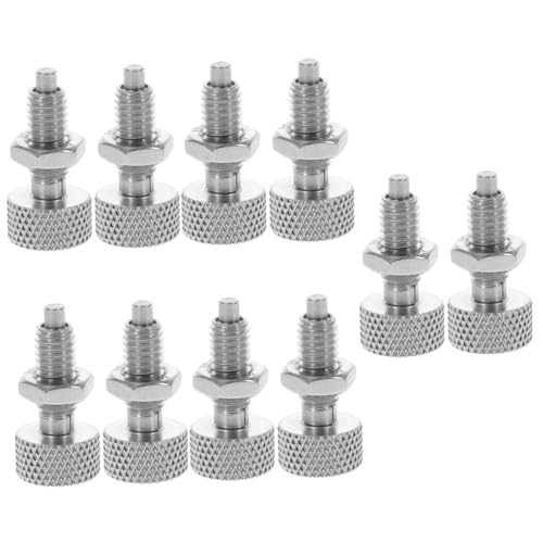 Gadpiparty 10 Stck. Edelstahl Selbstsichernde Federplunger mit Gerändeltem Griff Präzise Arretierung Korrosionsbeständig Installieren für Mechanische Positionierung und Verriegelung von Gadpiparty